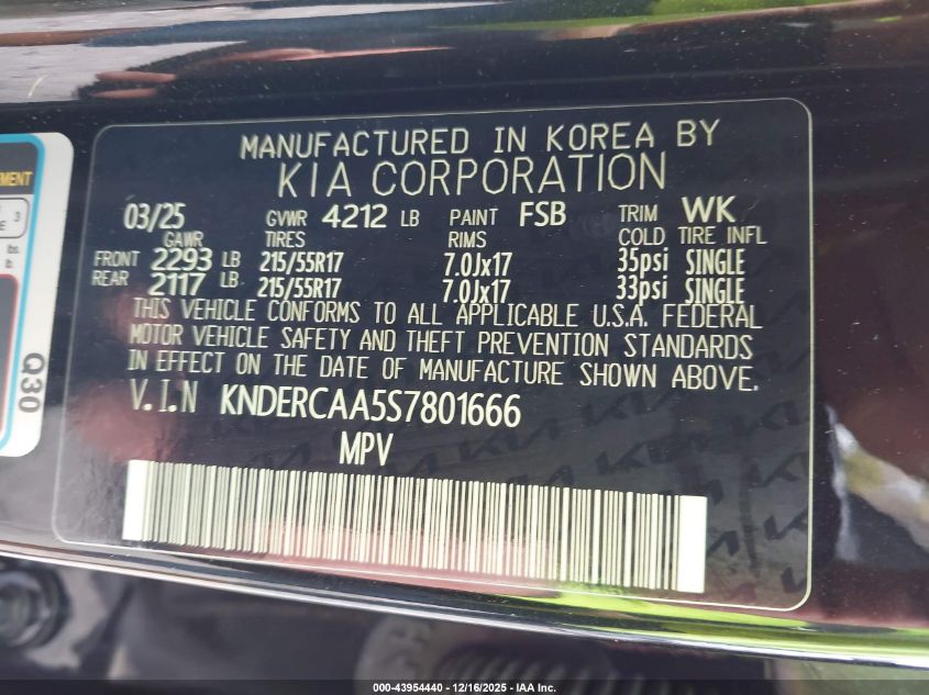 2025 Kia Seltos Ex VIN: KNDERCAA5S7801666 Lot: 43954440