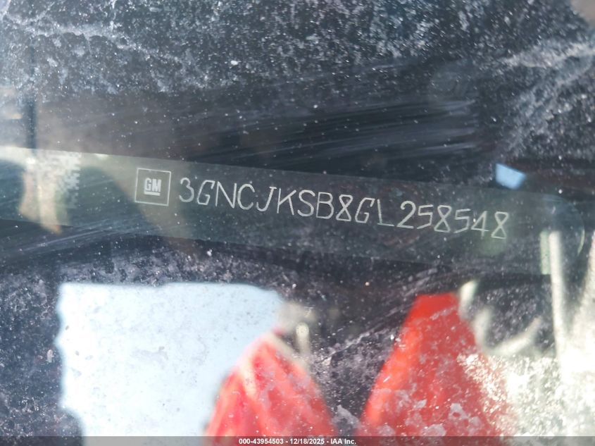 2016 Chevrolet Trax 1Ls VIN: 3GNCJKSB8GL258548 Lot: 43954503