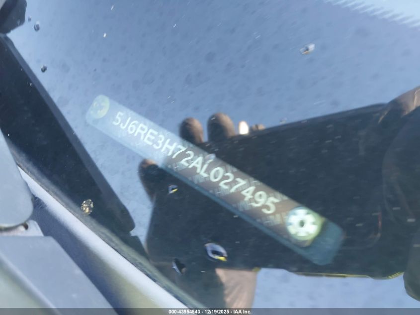 2010 Honda Cr-V Ex-L VIN: 5J6RE3H72AL027495 Lot: 43954543