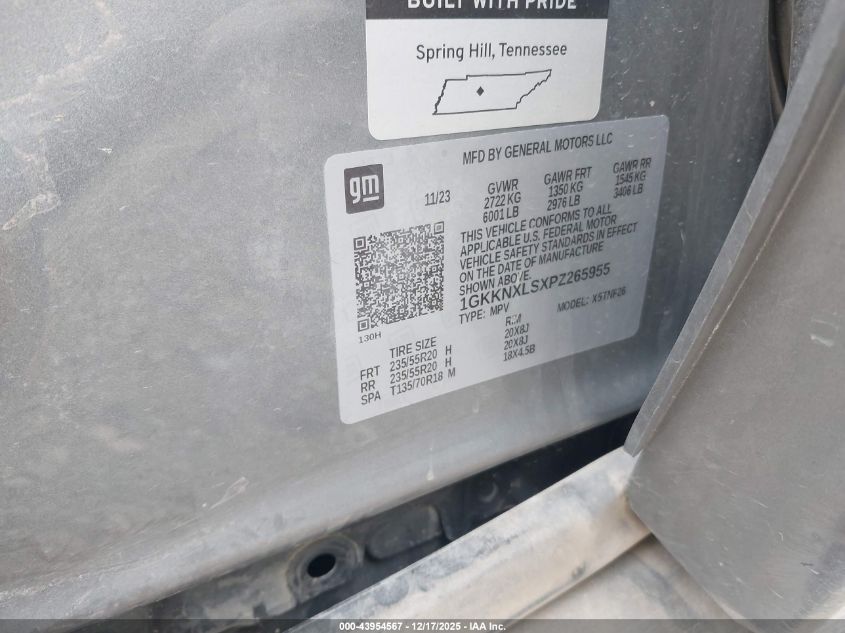 2023 GMC Acadia Awd Denali VIN: 1GKKNXLSXPZ265955 Lot: 43954567