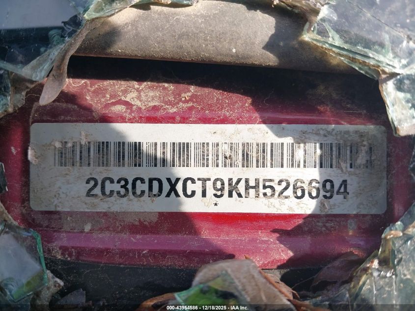 2019 Dodge Charger R/T Rwd VIN: 2C3CDXCT9KH526694 Lot: 43954586