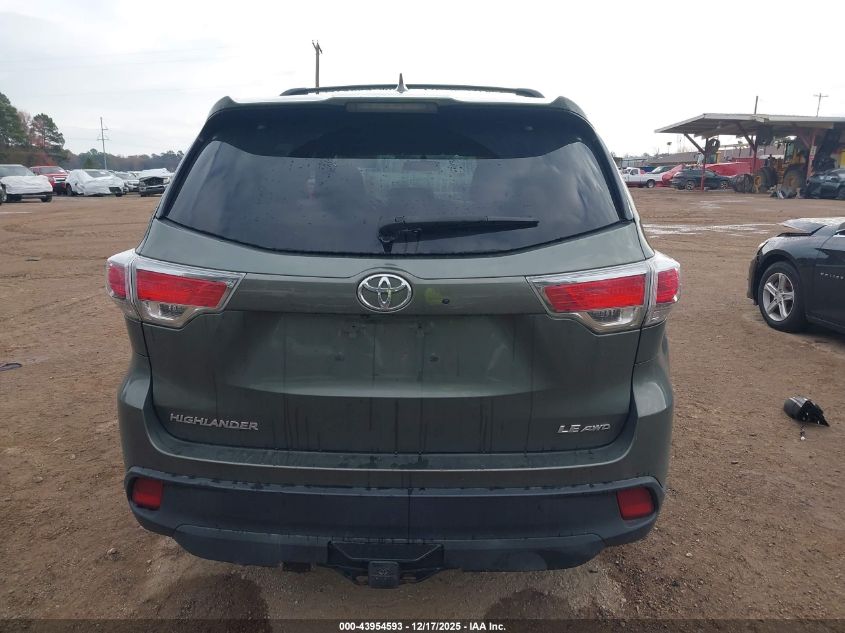 2015 Toyota Highlander Le Plus V6 VIN: 5TDBKRFH4FS094751 Lot: 43954593