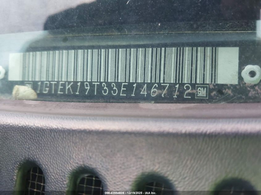 2003 GMC Sierra 1500 Slt VIN: 1GTEK19T33E146712 Lot: 43954606