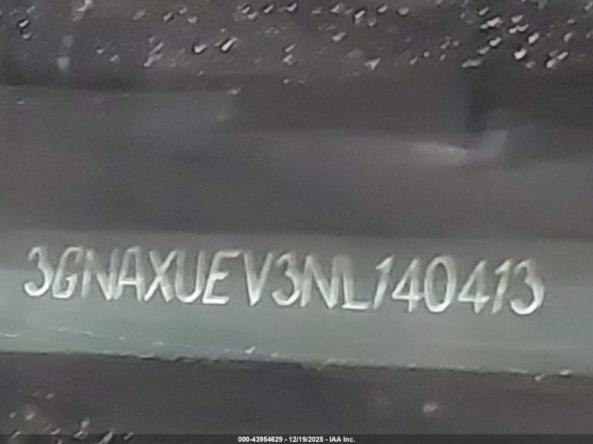 2022 Chevrolet Equinox Awd Lt VIN: 3GNAXUEV3NL140413 Lot: 43954629