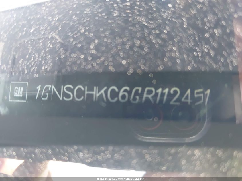 2016 Chevrolet Suburban Lt VIN: 1GNSCHKC6GR112451 Lot: 43954657