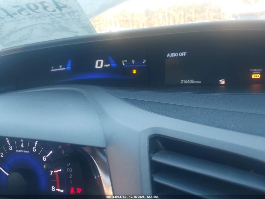 2012 Honda Civic Lx VIN: 2HGFB2F50CH593458 Lot: 43954782