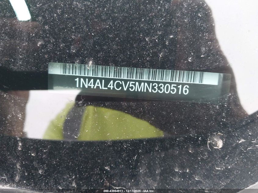 2021 Nissan Altima Sr Vc-Turbo Fwd VIN: 1N4AL4CV5MN330516 Lot: 43954911
