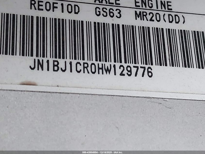 2017 Nissan Rogue Sport S VIN: JN1BJ1CR0HW129776 Lot: 43954954