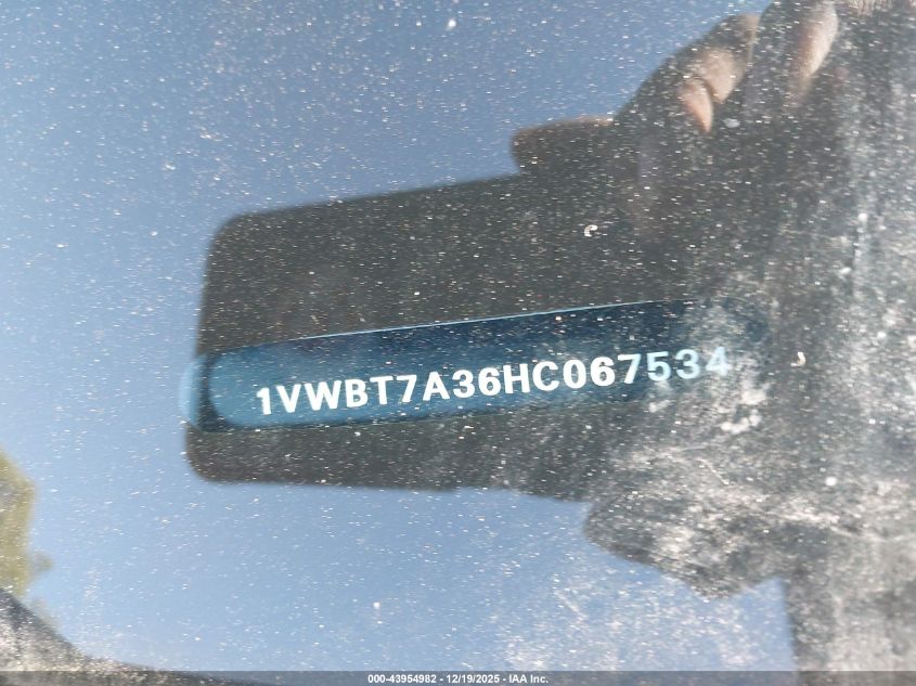 2017 Volkswagen Passat 1.8T Se VIN: 1VWBT7A36HC067534 Lot: 43954982