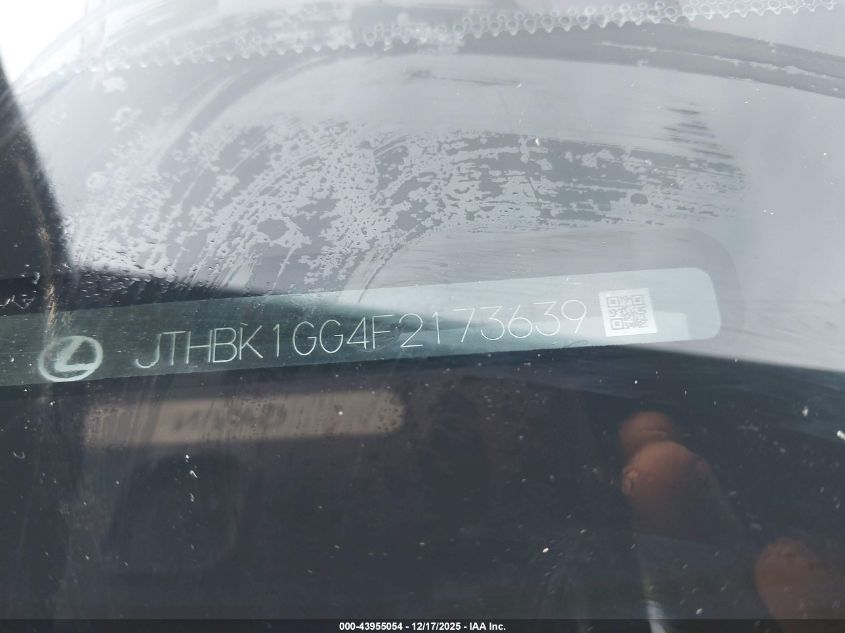 2015 Lexus Es 350 VIN: JTHBK1GG4F2173639 Lot: 43955054