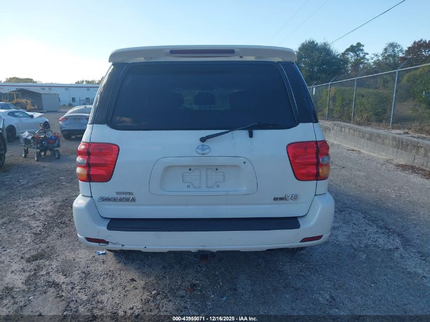 2002 Toyota Sequoia Limited V8 VIN: 5TDZT38AX2S122586 Lot: 43955071