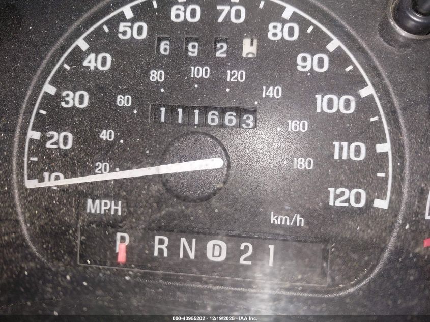 1999 Ford Ranger Xl/Xlt VIN: 1FTYR14V2XTA41324 Lot: 43955202