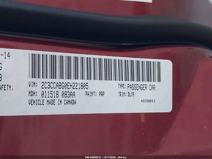 2014 Chrysler 300 300S VIN: 2C3CCABG0EH221805 Lot: 43955212