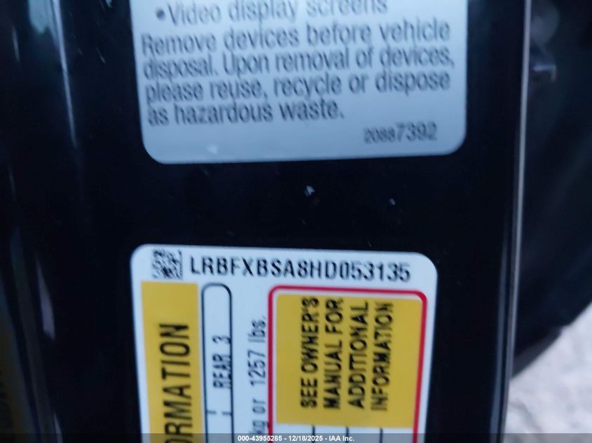 2017 Buick Envision Essence VIN: LRBFXBSA8HD053135 Lot: 43955285