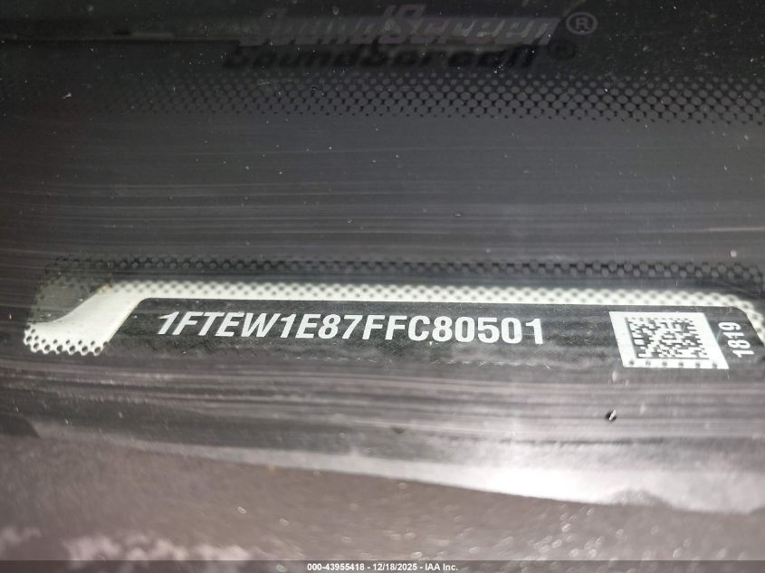 2015 Ford F-150 Xlt VIN: 1FTEW1E87FFC80501 Lot: 43955418