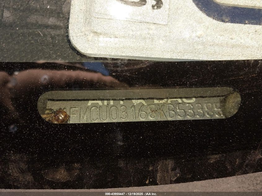 2008 Ford Escape Xlt VIN: 1FMCU03168KB53385 Lot: 43955447