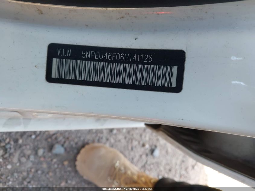 2006 Hyundai Sonata Gls V6/Lx V6 VIN: 5NPEU46F06H141126 Lot: 43955465