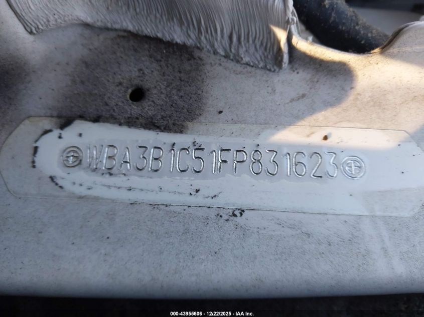 2015 BMW 320I VIN: WBA3B1C51FP831623 Lot: 43955606
