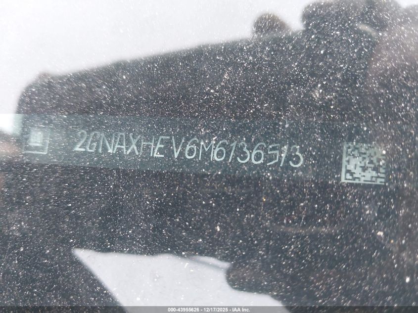 2021 Chevrolet Equinox Fwd Ls VIN: 2GNAXHEV6M6136513 Lot: 43955626