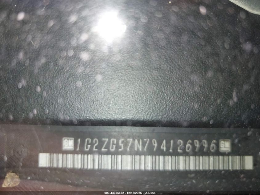 2009 Pontiac G6 VIN: 1G2ZG57N794126996 Lot: 43955652