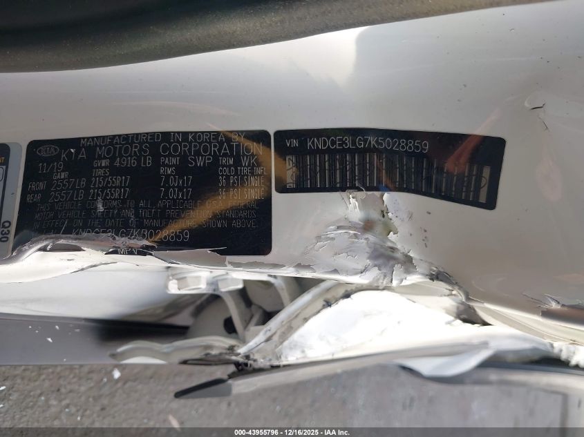 2019 Kia Niro Ev Ex Premium VIN: KNDCE3LG7K5028859 Lot: 43955796