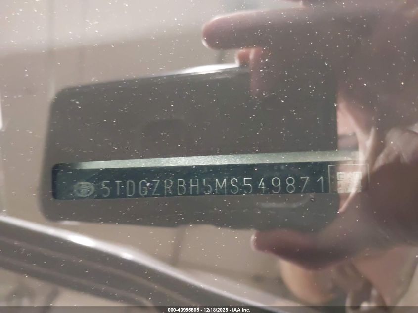 2021 Toyota Highlander Xle VIN: 5TDGZRBH5MS549871 Lot: 43955805