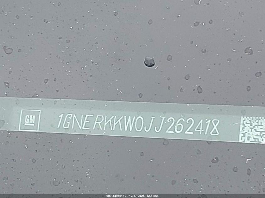 2018 Chevrolet Traverse Premier VIN: 1GNERKKW0JJ262418 Lot: 43956112