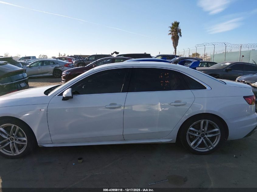 2022 Audi A4 Premium Plus 45 Tfsi S Line Quattro S Tronic VIN: WAUEAAF43NN014582 Lot: 43956118