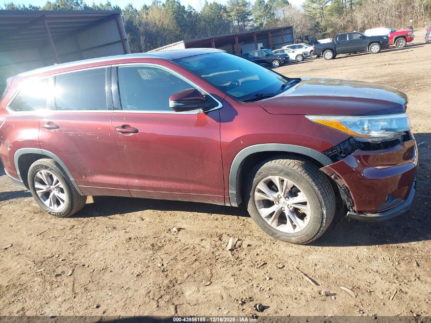 2015 Toyota Highlander Xle V6 VIN: 5TDKKRFH4FS089338 Lot: 43956185