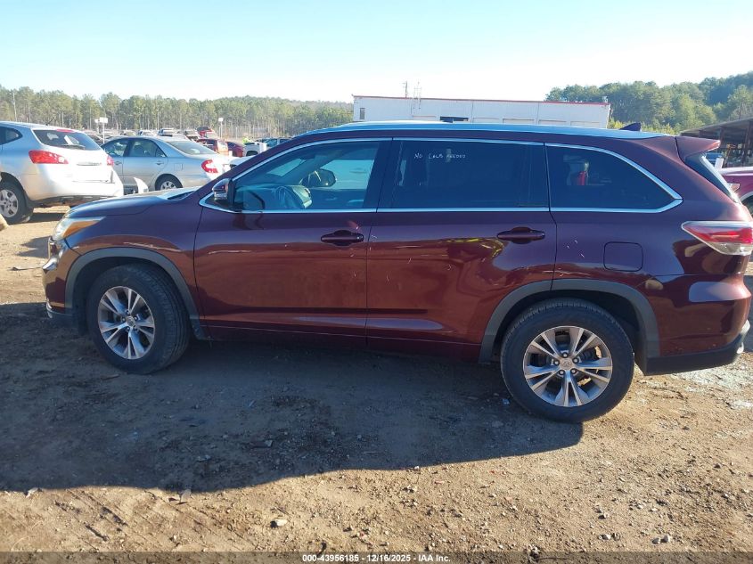 2015 Toyota Highlander Xle V6 VIN: 5TDKKRFH4FS089338 Lot: 43956185