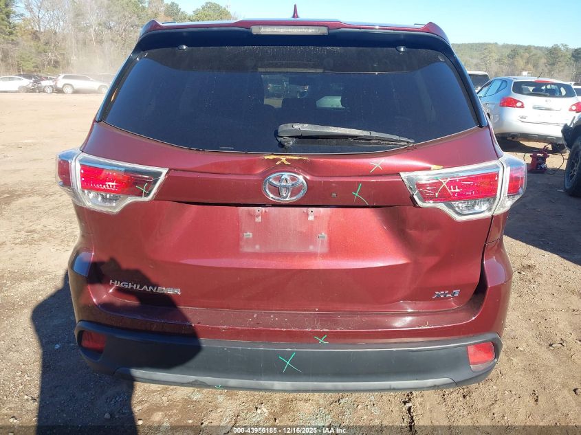 2015 Toyota Highlander Xle V6 VIN: 5TDKKRFH4FS089338 Lot: 43956185