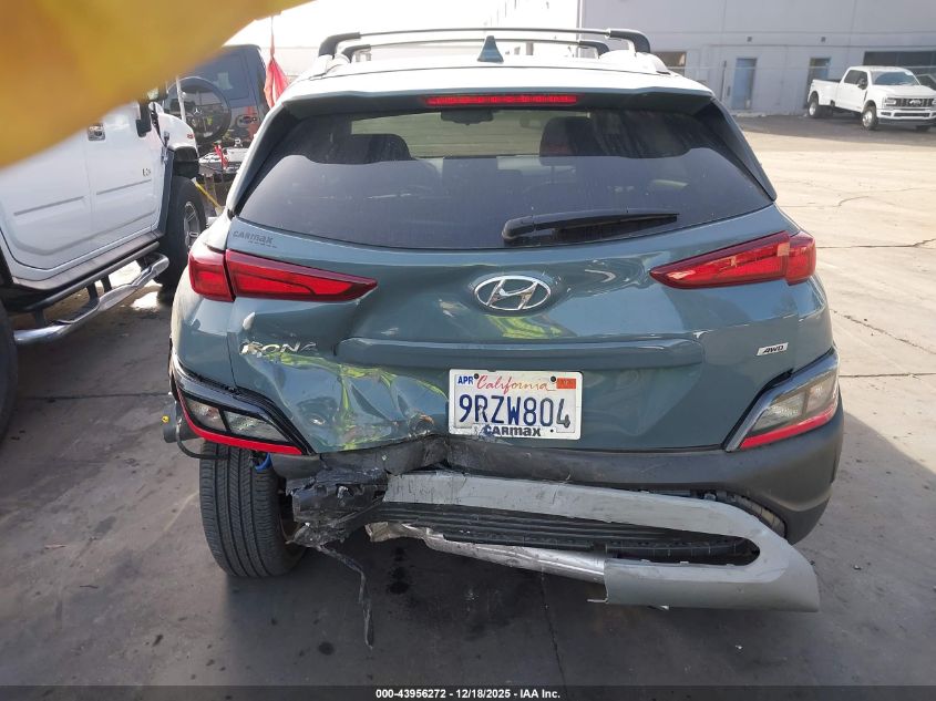 2022 Hyundai Kona Sel VIN: KM8K6CAB8NU886914 Lot: 43956272