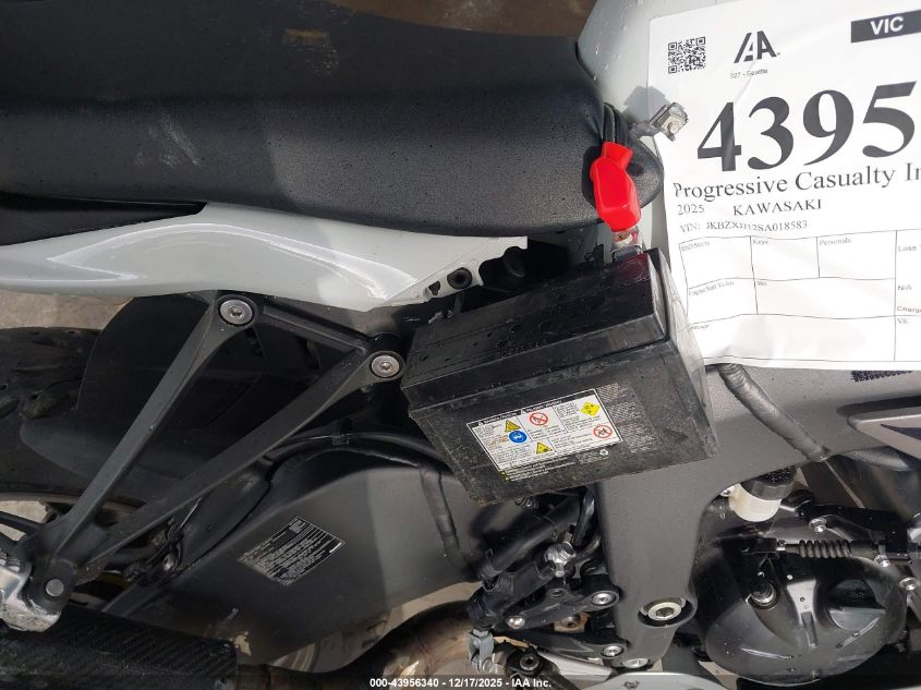 2025 Kawasaki Zx636 K VIN: JKBZXJJ12SA018583 Lot: 43956340