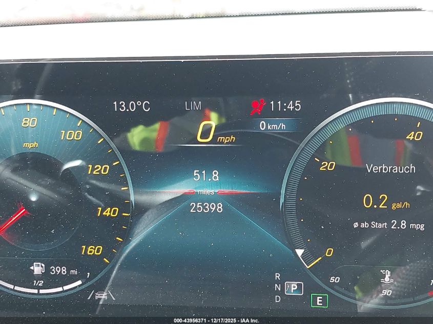 2022 Mbnz Glb 200 VIN: W1N2476871W238542 Lot: 43956371