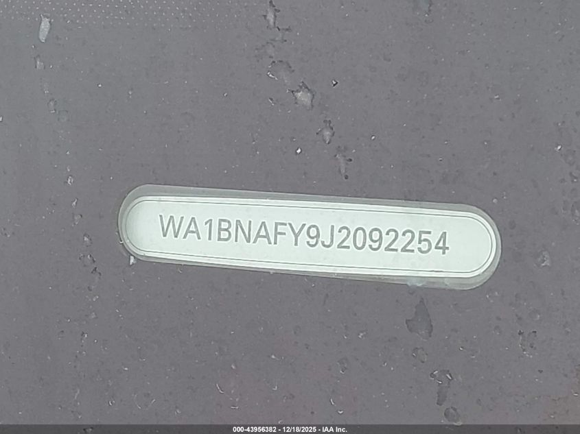 2018 Audi Q5 2.0T Premium/2.0T Tech Premium VIN: WA1BNAFY9J2092254 Lot: 43956382