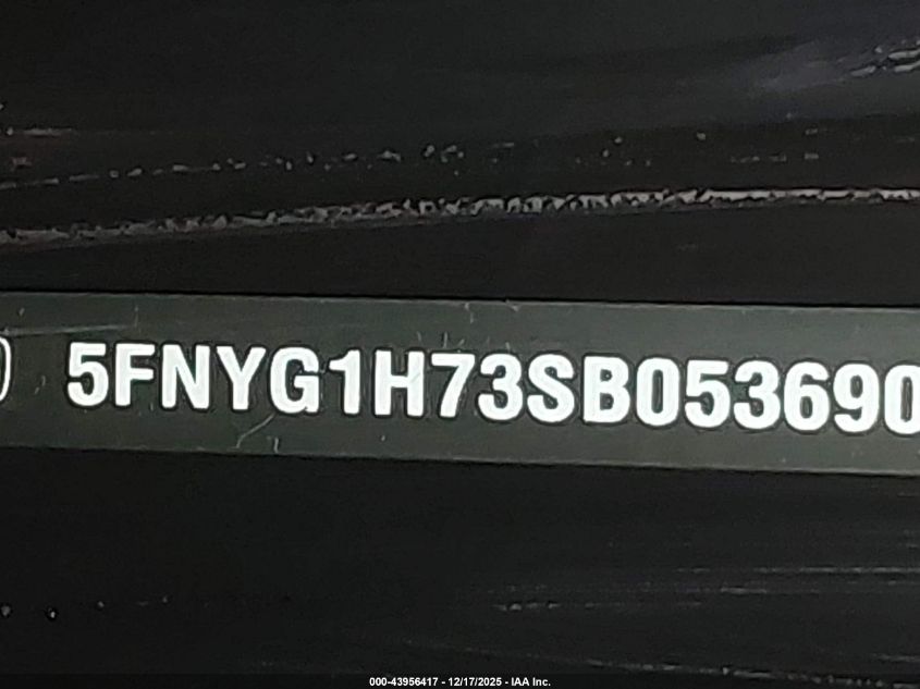 2025 Honda Pilot Touring VIN: 5FNYG1H73SB053690 Lot: 43956417