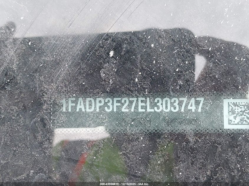 2014 Ford Focus Se VIN: 1FADP3F27EL303747 Lot: 43956419