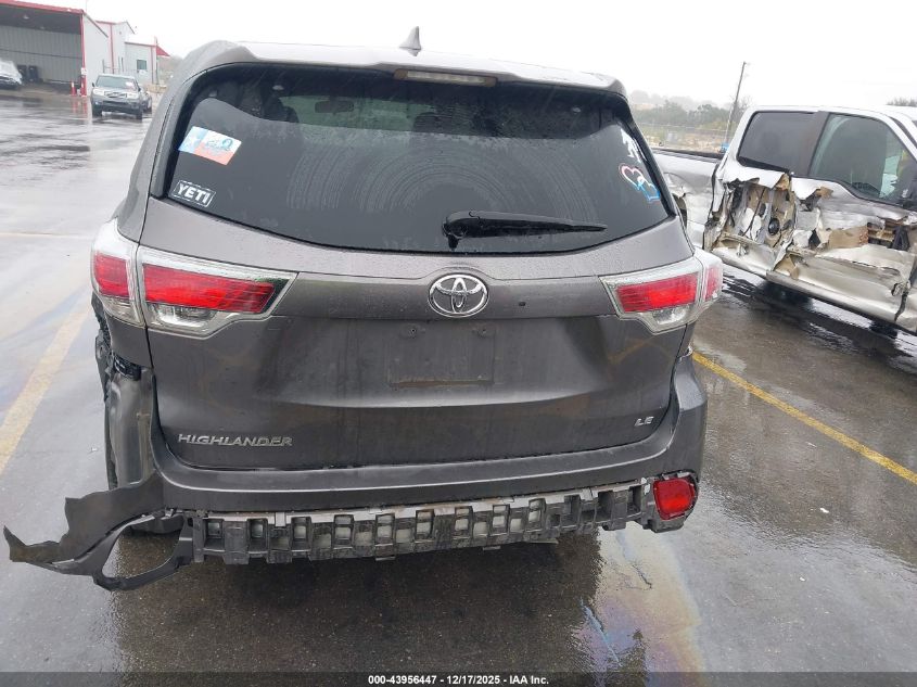 2016 Toyota Highlander Le Plus V6 VIN: 5TDZKRFH6GS141567 Lot: 43956447