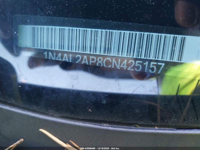 2012 Nissan Altima 2.5 S VIN: 1N4AL2AP8CN425157 Lot: 43956468