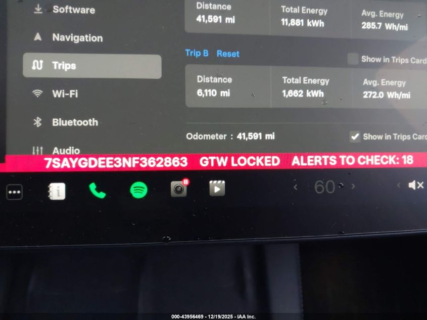 2022 Tesla Model Y Long Range Dual Motor All-Wheel Drive VIN: 7SAYGDEE3NF362863 Lot: 43956469