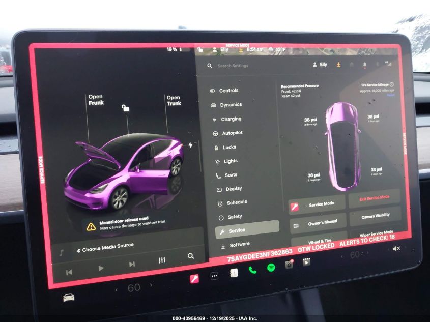 2022 Tesla Model Y Long Range Dual Motor All-Wheel Drive VIN: 7SAYGDEE3NF362863 Lot: 43956469