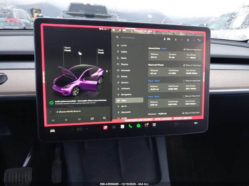 2022 Tesla Model Y Long Range Dual Motor All-Wheel Drive VIN: 7SAYGDEE3NF362863 Lot: 43956469