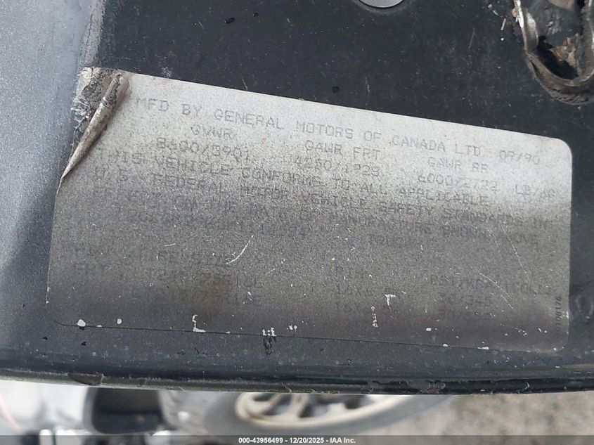 1991 Chevrolet Gmt-400 K2500 VIN: 2GCGK29K5M1114594 Lot: 43956499