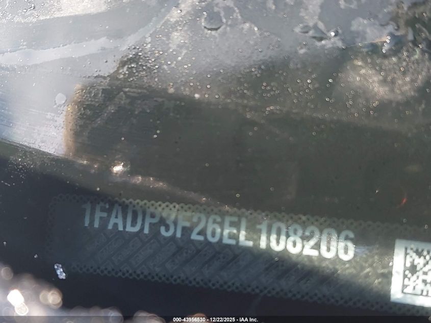 2014 Ford Focus Se VIN: 1FADP3F26EL108206 Lot: 43956530