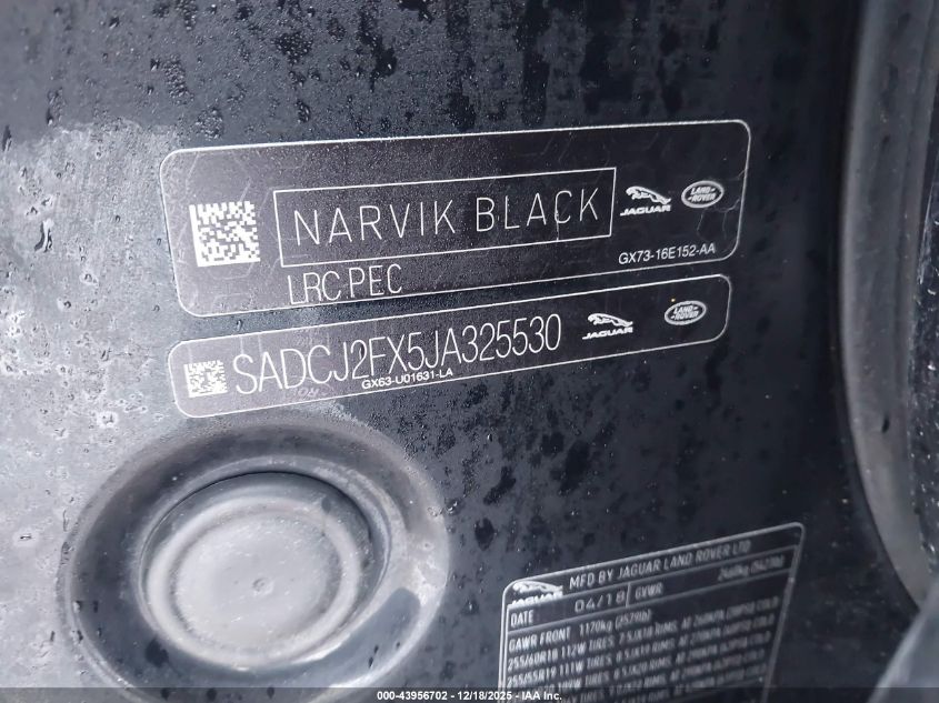 2018 Jaguar F-Pace 25T Premium VIN: SADCJ2FX5JA325530 Lot: 43956702
