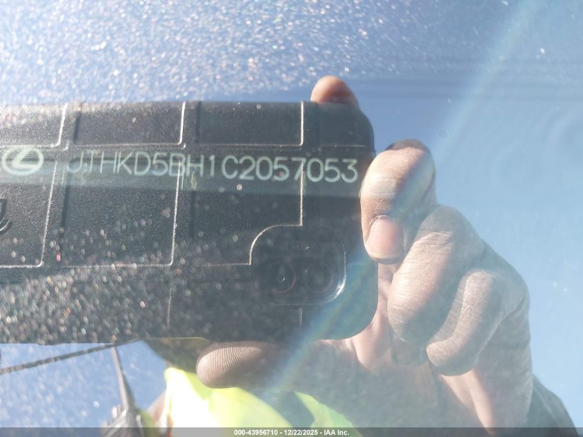 2012 Lexus Ct 200H Premium VIN: JTHKD5BH1C205705 Lot: 43956710