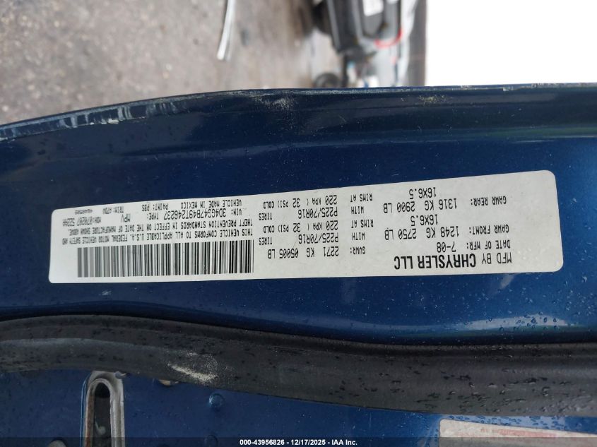 2009 Dodge Journey Se VIN: 3D4GG47B49T246237 Lot: 43956826