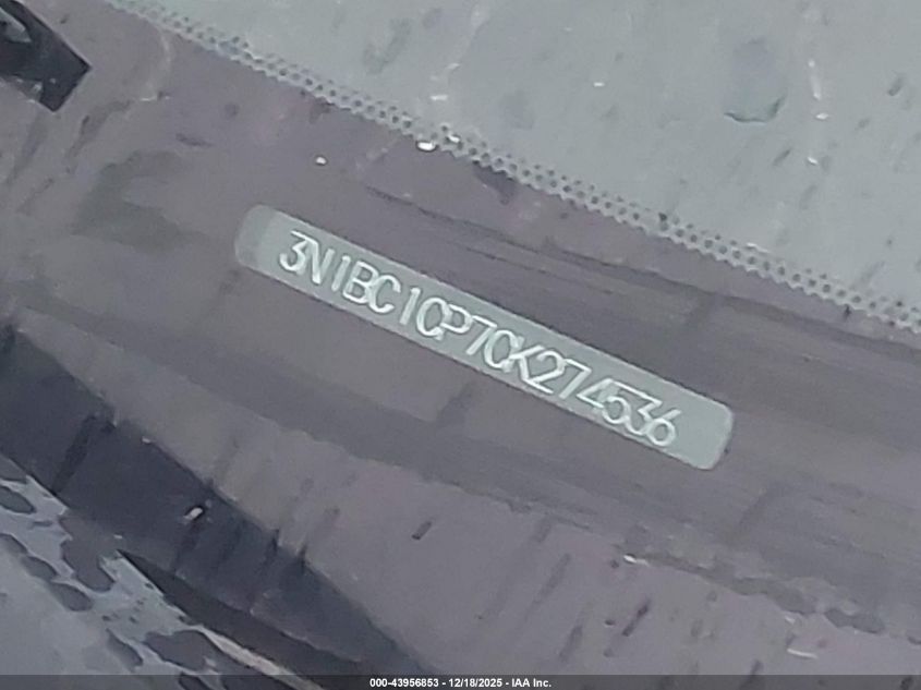 2012 Nissan Versa 1.8 S VIN: 3N1BC1CP7CK274536 Lot: 43956853