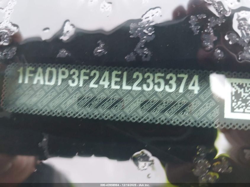 2014 Ford Focus Se VIN: 1FADP3F24EL235374 Lot: 43956984