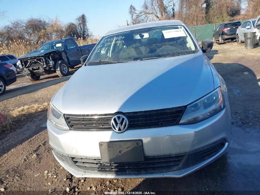2012 Volkswagen Jetta 2.0L S VIN: 3VW1K7AJ0CM343727 Lot: 43957004